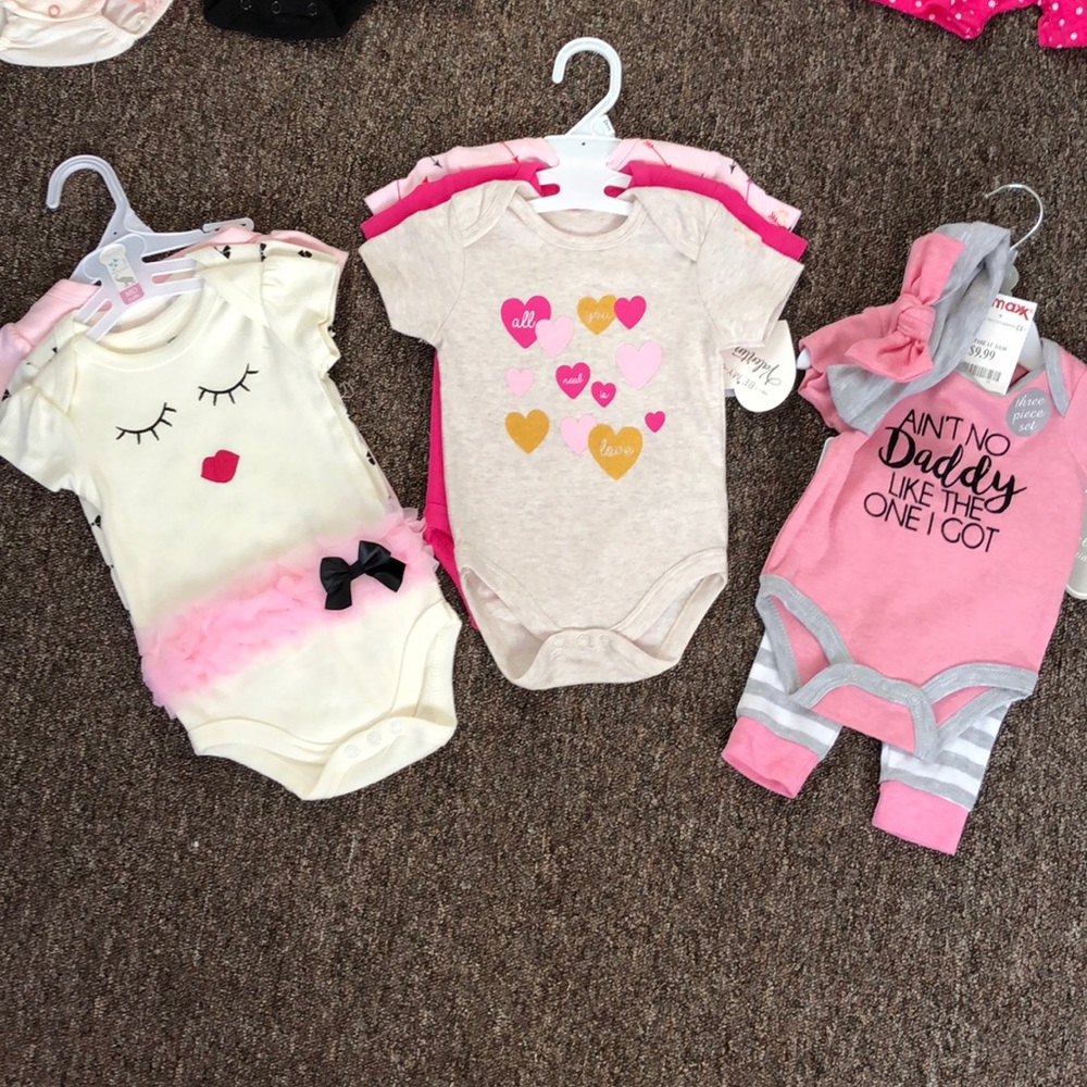 2 - set of three onesies and a three piece set